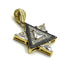 14K Gold and Diamond Star of David with Central Stone Necklace